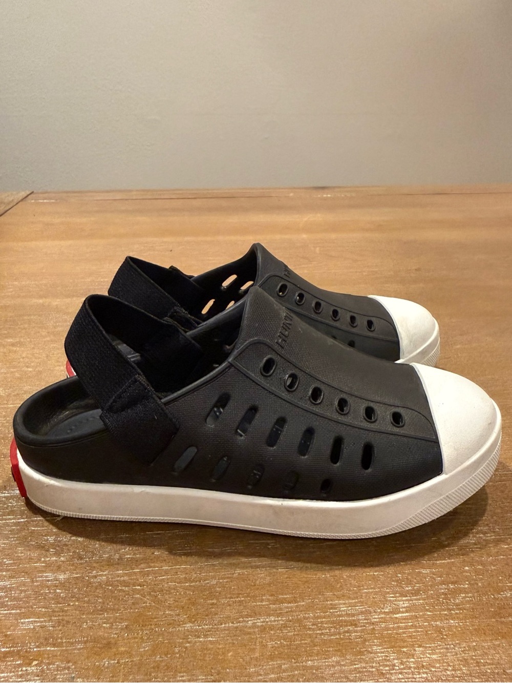 Hunter Toddler Jaime Clog Elastic Slingback Strap Water Friendly Blk/Wht Sz 8